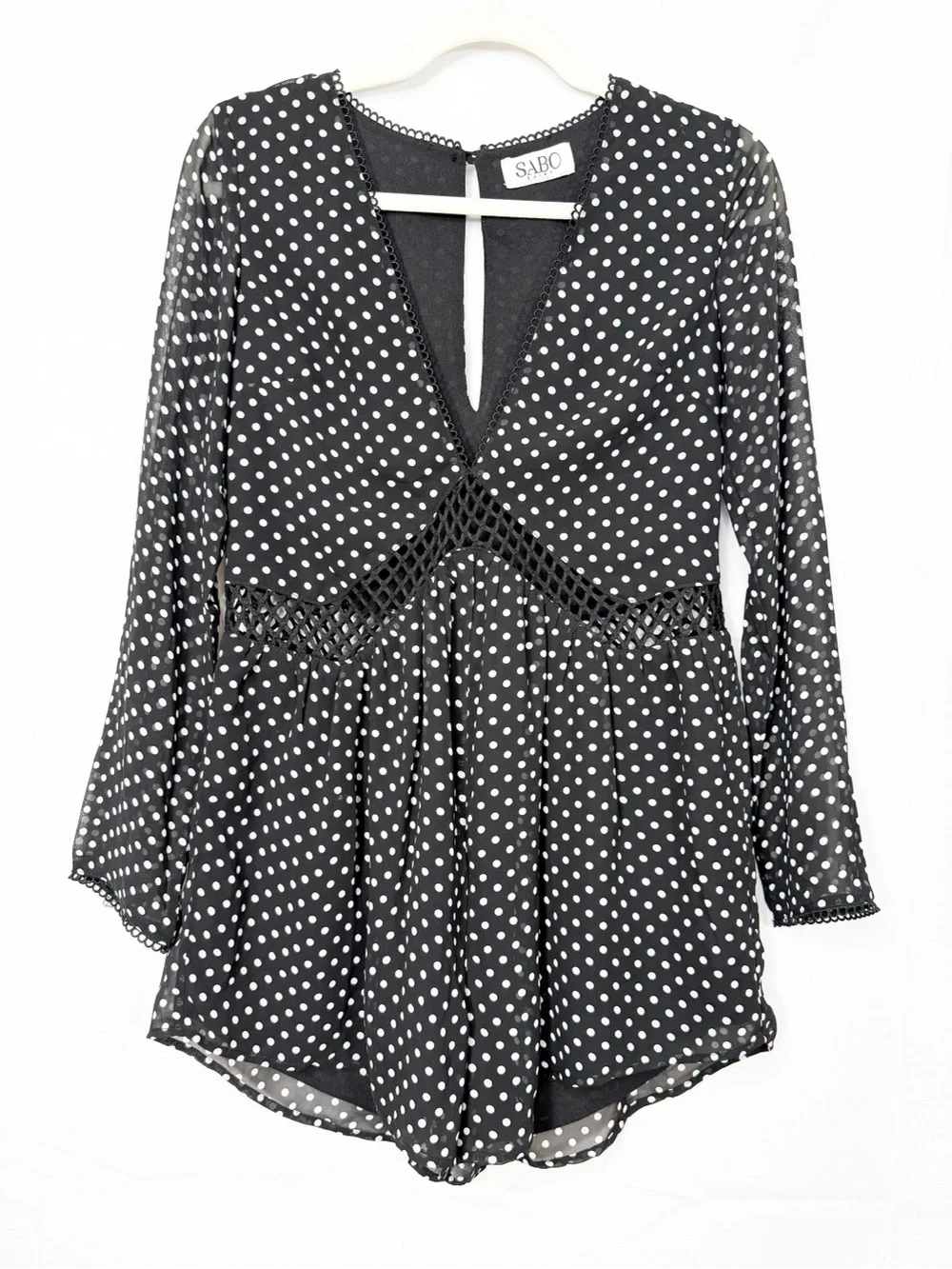 Sabo Skirt Reya Playsuit Romper Polka Dot Black White